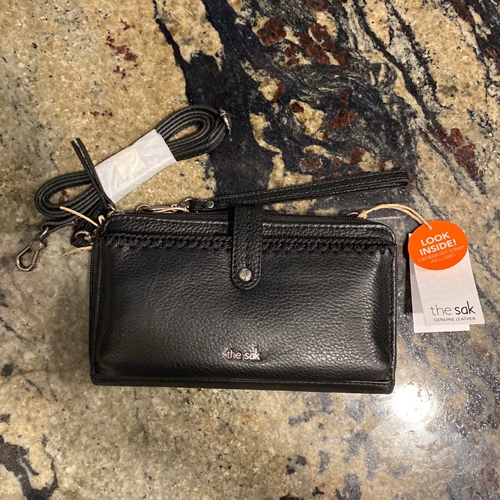 The Sac - Iris Large Smartphone Crossbody in black leather